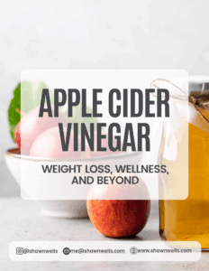 Apple cider vinegar guide cover with apples and a vinegar bottle highlighting weight loss, wellness, and beyond for gut health and mealtime support.